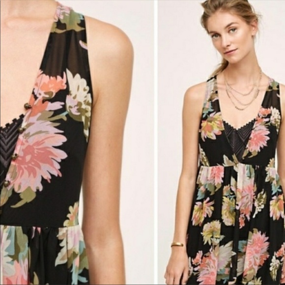 ANTHROPOLOGIE MAEVE VIOLETTA LAYERED FLORAL DRESS - Picture 4 of 7